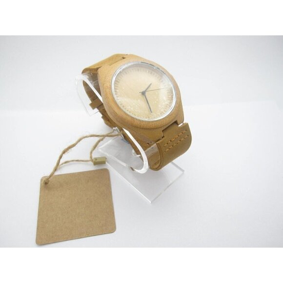 Men's Cucol Wooden Analog 47mm Dial Causal Round Watch (D931) - Picture 4 of 12